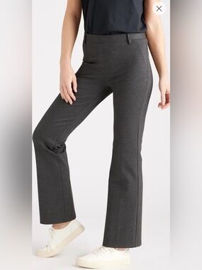 QUINCE Gray Knit Straight-Leg Pants size M